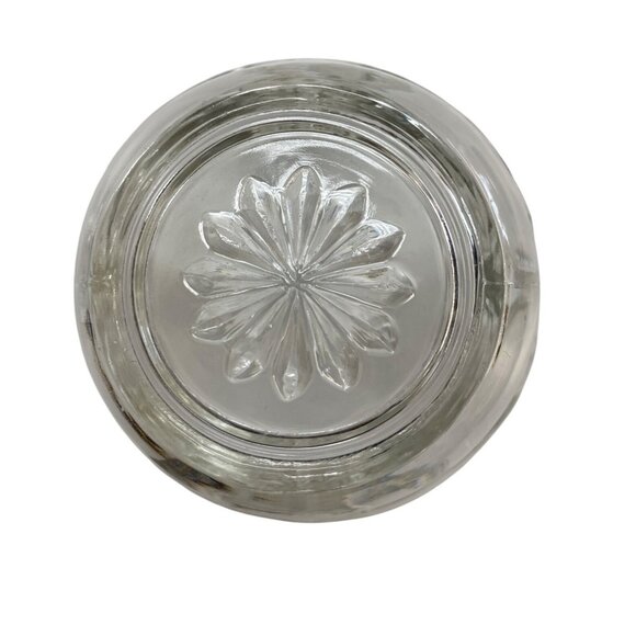 Vintage Starburst Clear Pressed Glass Candy Dish With Lid - Picture 5 of 5